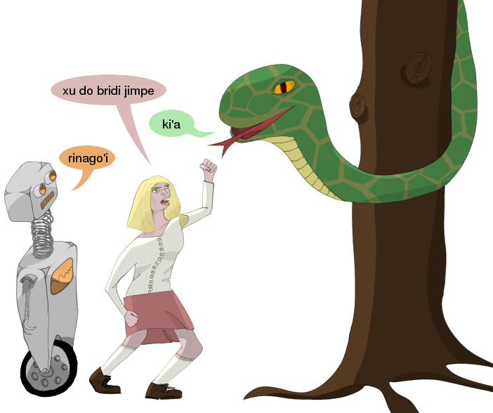 orm och flicka pratar