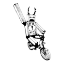 Robot riding bicycle