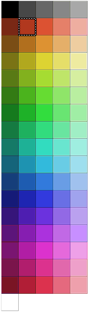 It's meant to be a grid of 5×16 colors, plus five shades of gray, plus white.
